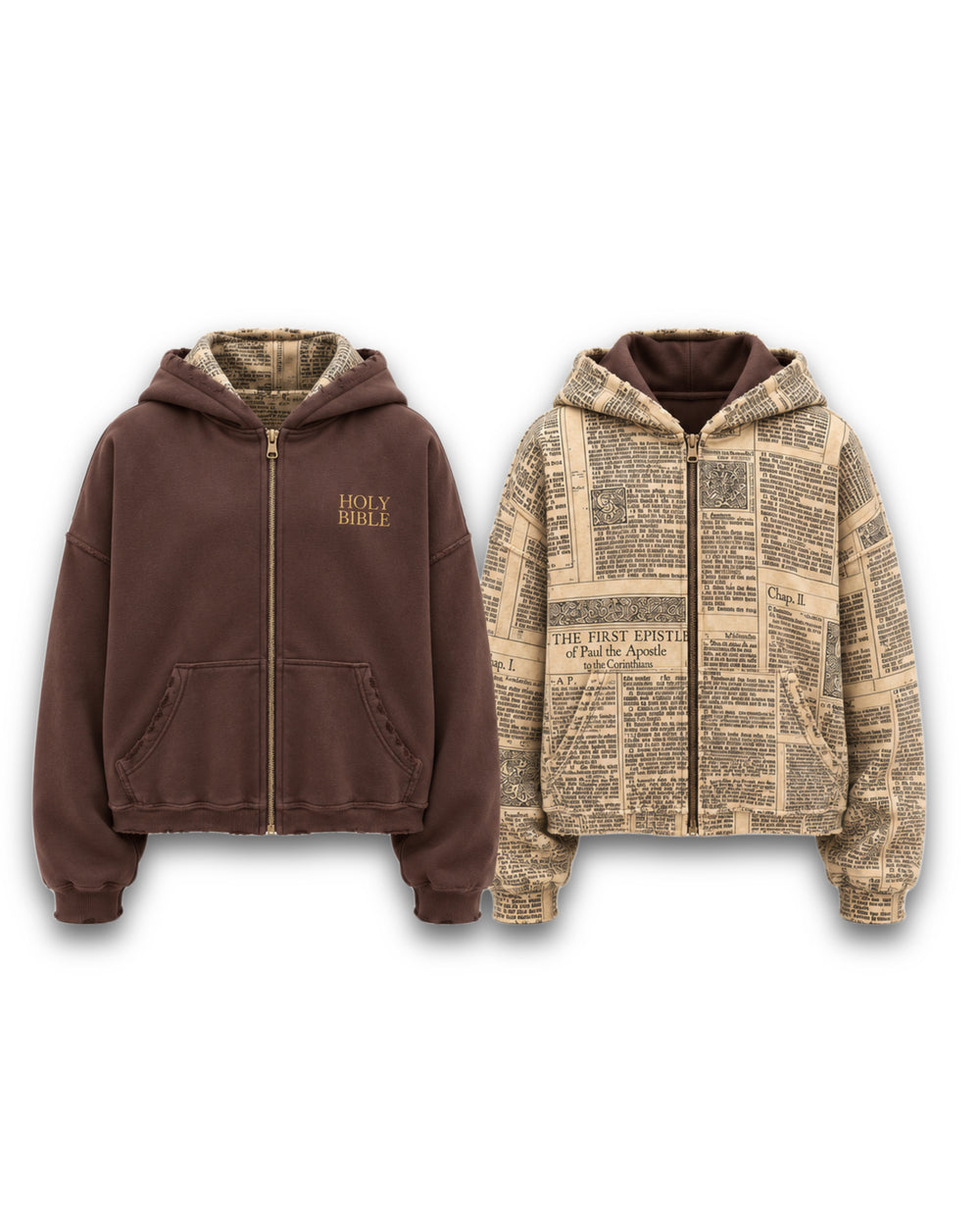 "HOLY" Reversible Zip-Up